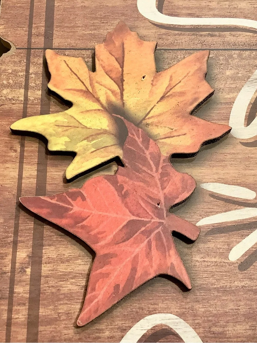 Hello Fall Wooden Wall Sign - Brown with White Script